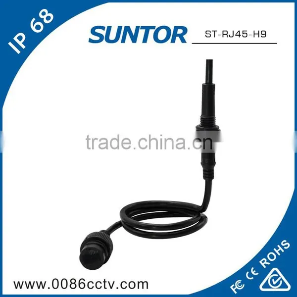 Black Nylon 9 Pin Aviation Electrical Connectors To RJ45 Converter For POE photo-2