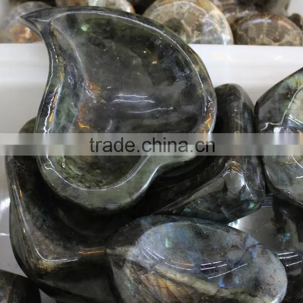 Charming Natural Labradorite Stone Heart Shape Ashtrays photo-2