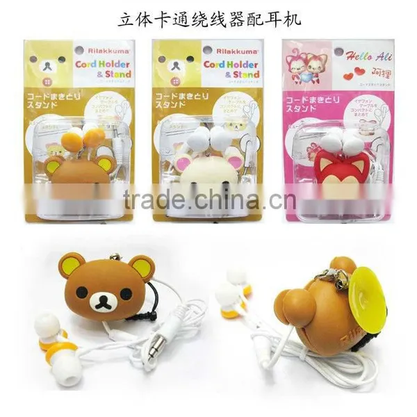 Girs Cartoon Flexible Earphones Mobile Phone for Iphone Make in China