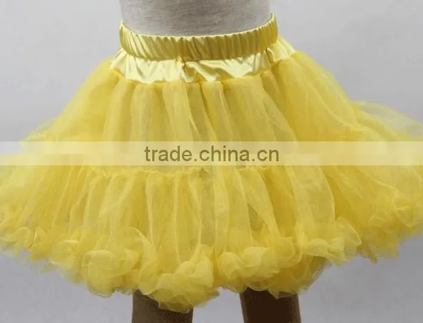 Yellow Ruffled Tutu Skirt For Children Girls