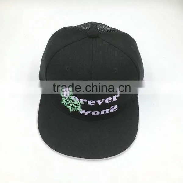 Custom Embroidery Black Mesh Snapback Hats Wholesale photo-3