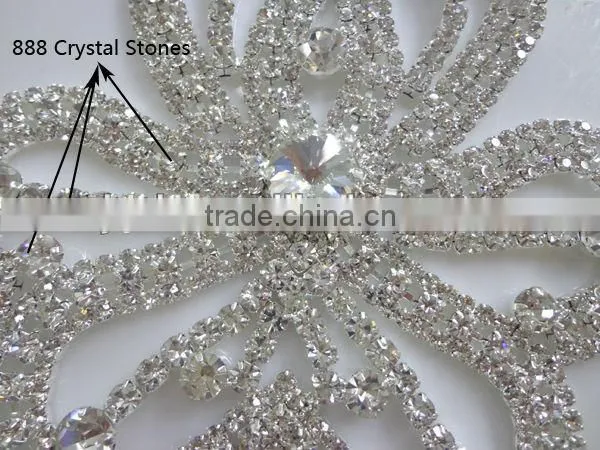 Wholesales New Style Popular Design Flower-shaped Rhinestone Lace for Decoration in Bulk photo-2