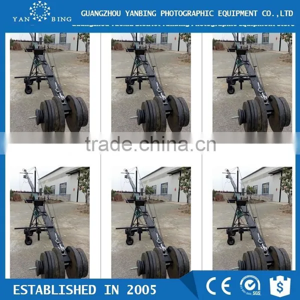 Broadcasting Camera Video Triangle Jimmy Jib Crane With Monitor and Motorized 2axis Head Loading 25kg