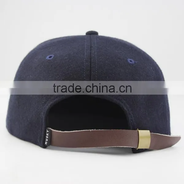 Plain Suede Brim 5 Panel Hat With Woven Patch photo-5