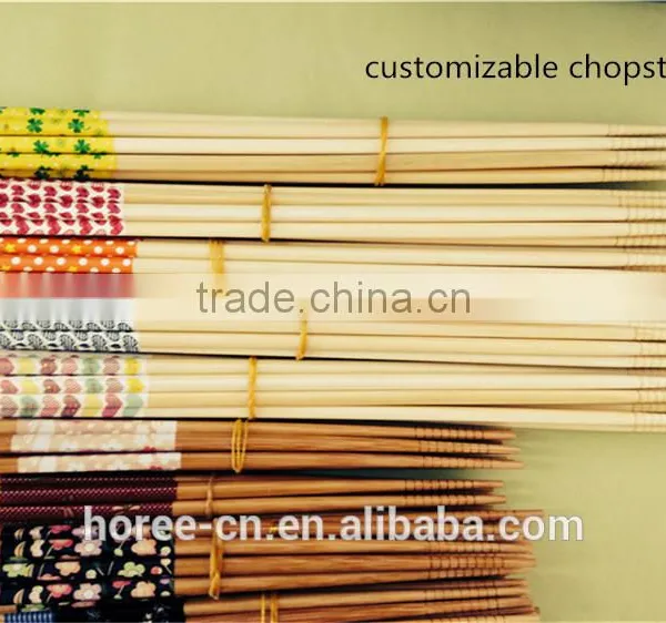 Chinese Round Bamboo Reusable Chopsticks With Pattern photo-6