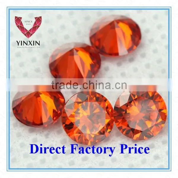 Wholesale Price of Round Shape Orange Synthetic Gemstones