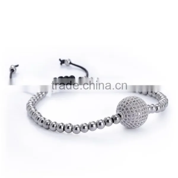 925 Silver Bracelet Mens Womens Brass Bead Braided Rope Wire Wholesale Fashion Jewelry photo-2