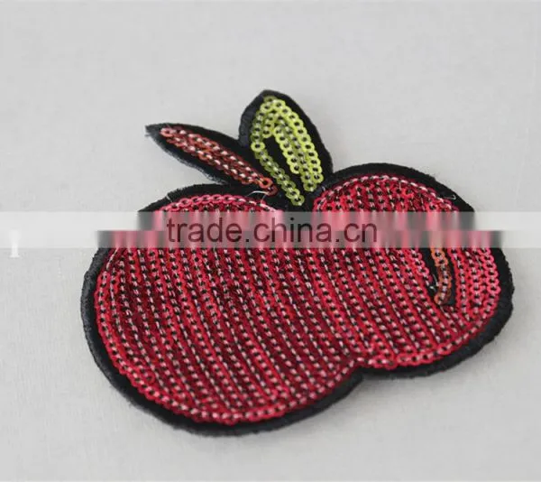 Good Price Embroidery Patch Red Cherry Printting Sew on Collar for Sale photo-3