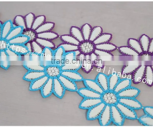 New Arrival 5cm Width Polyester Embroidery Lace Flower for Dress photo-3