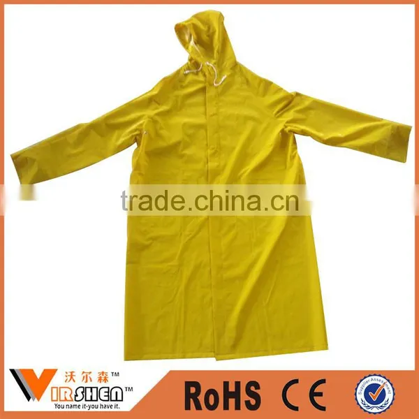 Profession OEM Beautiful Yellow Polyester Raincoats Long Sleeve Waterproof Rain Coats for Promotion photo-2