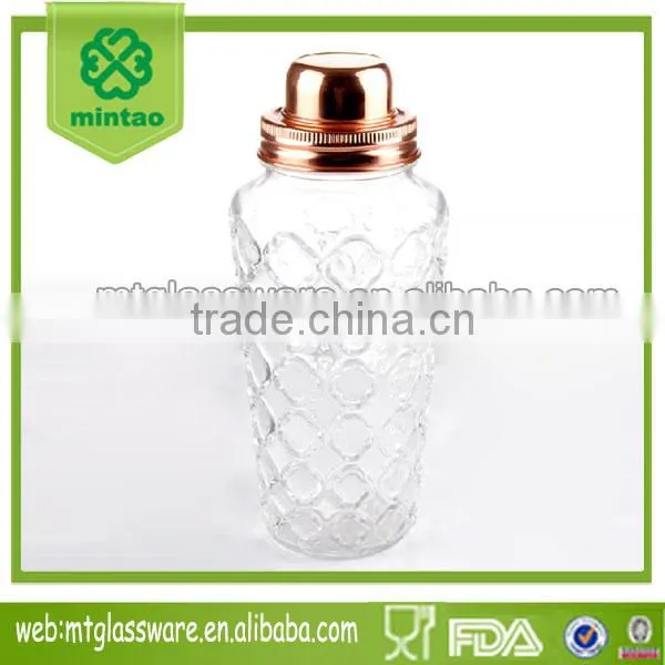 30oz Machine Made Glass Bottle Decorative Jars Mix Glass Electroplate Lid Shaker photo-2