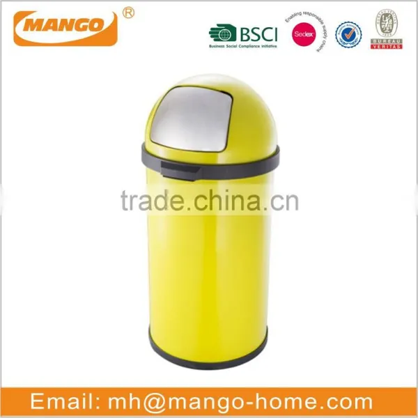 Silvery Stainless Steel Open Top Paper Trash Can photo-6