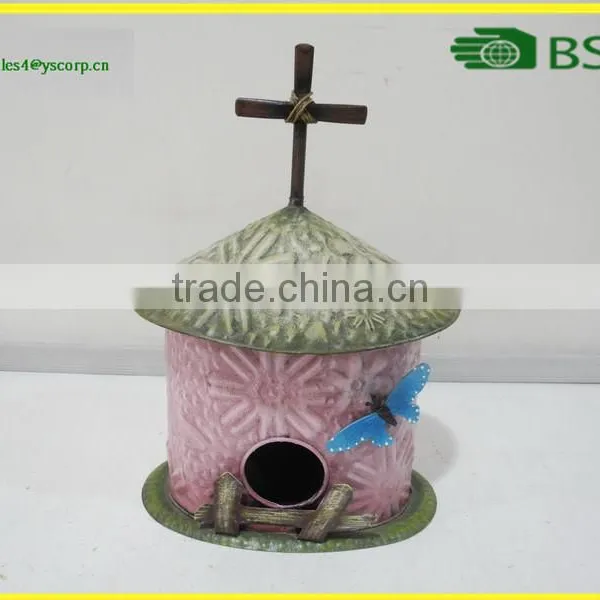 Cross On House Shaped Hanging Metal Bird Feeder Window Bird Feeder Stand photo-3