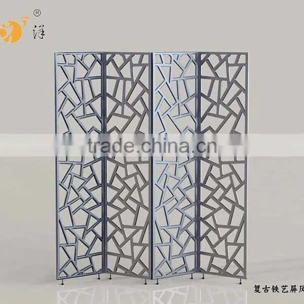 Retro Simple Living Room Partition Carving Creative Metal Screen photo-4