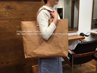 Washable Kraft Paper Fabric Bag photo-2
