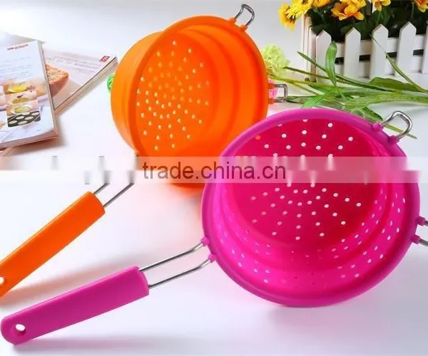 Kitchen Tools Strainers and Colanders Collapsible Silicone Colander photo-6