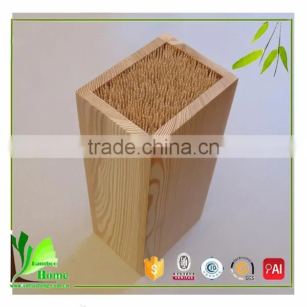 High End Bamboo Kitchen Knife Set With Slotted Bamboo Block photo-4