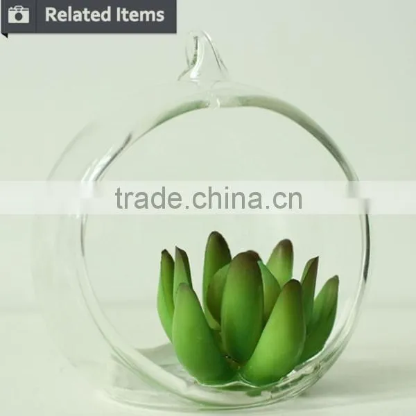 Hanging Glass Succulents Terrarium Mini Artificial Plants for Home Decoration photo-4