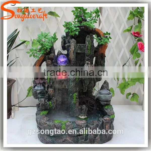 Song Tao Mini Three Steps Artificial Rockery Fountain Garden Waterfall photo-5