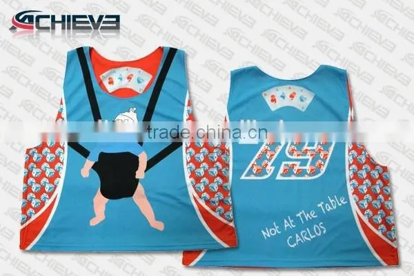 Polyester Custom Reversible Lacrosse Jersey Pinnies photo-3