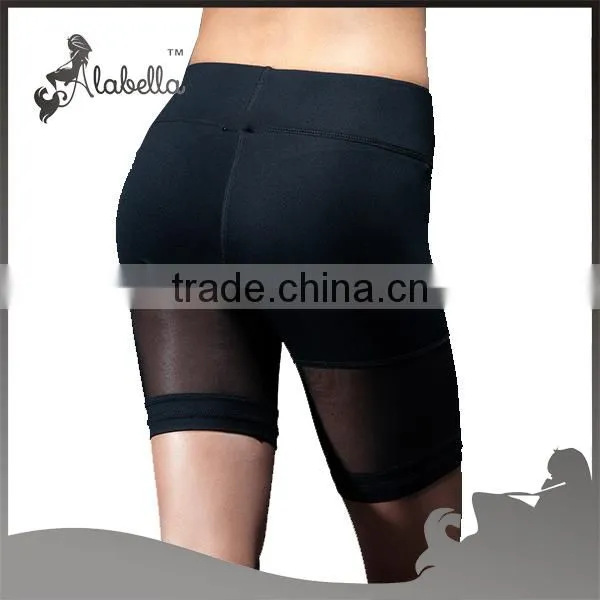 Black Gym Short Tight Mesh Yoga Pant photo-2