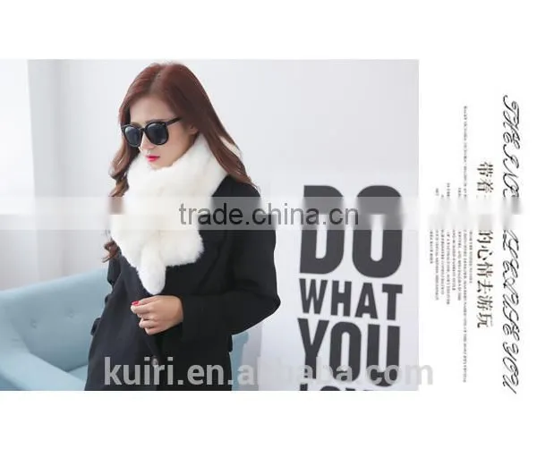 2016 Woman Faux Fur Scarf For Women Winter Warm Long Scarves Female Handmade Rex Rabbit Fur Scarf photo-4