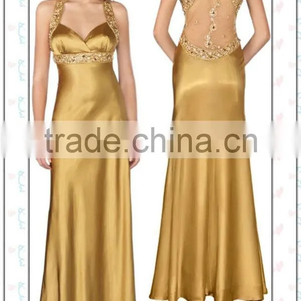Factory Design Silk and Satin Evening Long Dress, Elegant Sleeveless Lace up Design Wedding Dress photo-2