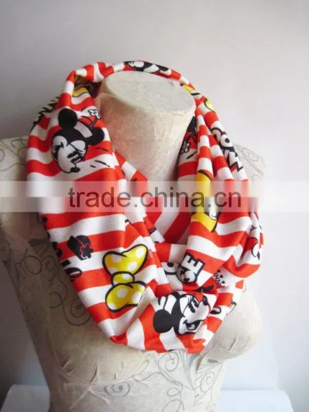Scarf , Printed White Scarf ,Printed Infinity Scarf ,White Infinity Scarf photo-3