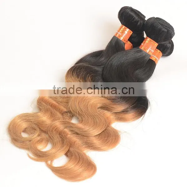 Wholease 1b/27 Color Sew in Human Hair Weave Ombre Hair , Brazilian Hair photo-6