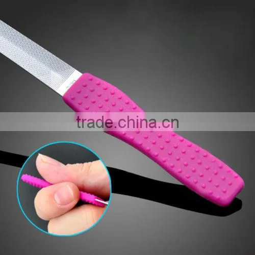 1PCS Nail Art File Fork Files Polish Buffer Tips Tools Gel Silicone Handle photo-2
