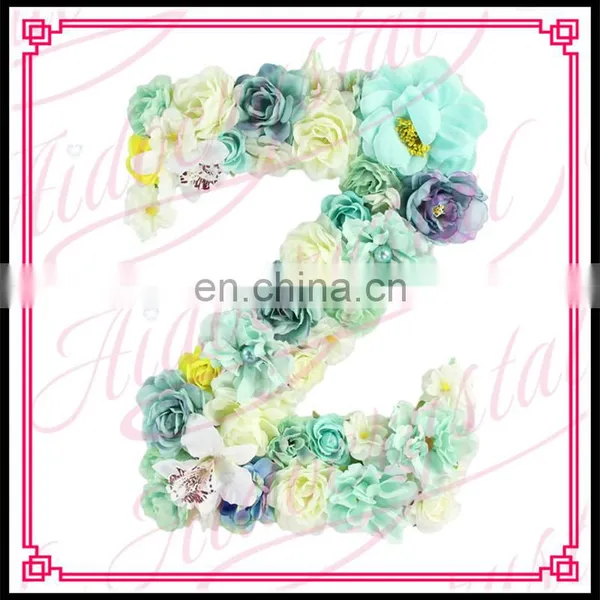 Aidocrystal Luxury wedding decoration blue green customized letters flower wall backdrop