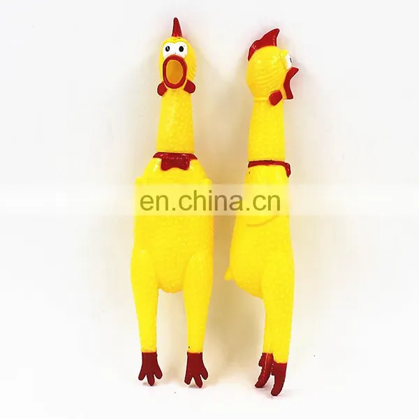 17cm-44cm Screaming Chicken Yellow Vinyl Chicken Squeaky Pet Dog Chew Toy photo-5