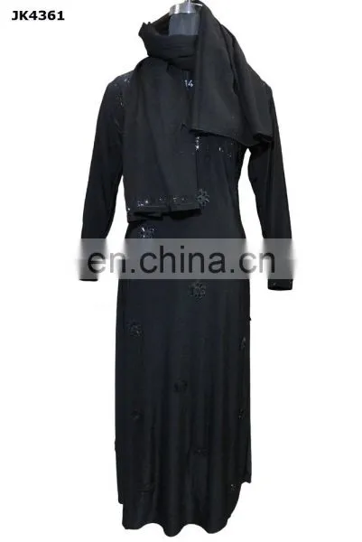 Islamic Clothing Fashinable Abaya / Latest 2017 Black Diamond Stone Work Burkha / Casual Evening Wear Stylish Burqa(dubai Abaya) photo-4