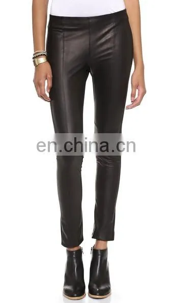 Cutomized Professional Black Leggings Tight Leather Pants