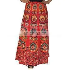 Boho Hippie Wrap Around Skirt/Bollywood Style Wrap Around Skirt/100% Cotton Printed Wraparound Skirt/Party Wear Short Skirt Boho photo-5