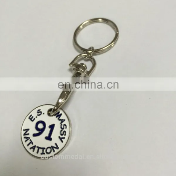 Custom Metal Key Chain With Customized Logo in Silver Finish and Colors Attached With Lobster Clasp photo-2