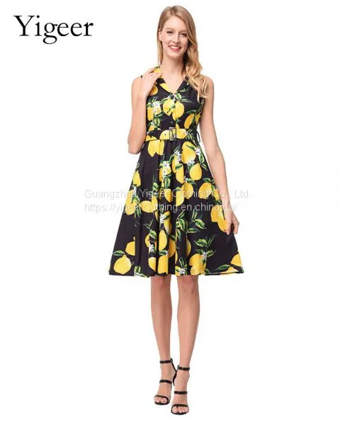 Vintage Sleeveless Printed Floral A-line Midi Dress photo-5