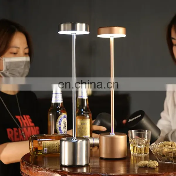 Amazon Modern Luxury Indoor Led Hotel Club Dimmer Touch Usb Rechargeable Table Lamp for Restaurant photo-3
