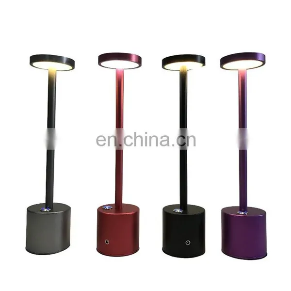 2021 New Products Modern Hotel Restaurant Wireless Cordless Rechargeable Battery Golden Touch Dimming Table Lamp photo-2