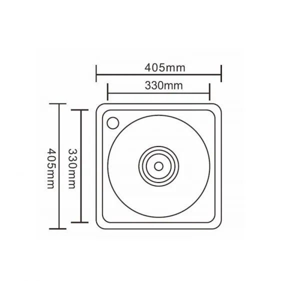 405×405×170mm TRUE SUS304 Stainless Steel Single Bowl Drop In Round Kitchen Sink (DY-D4040PA) photo-2