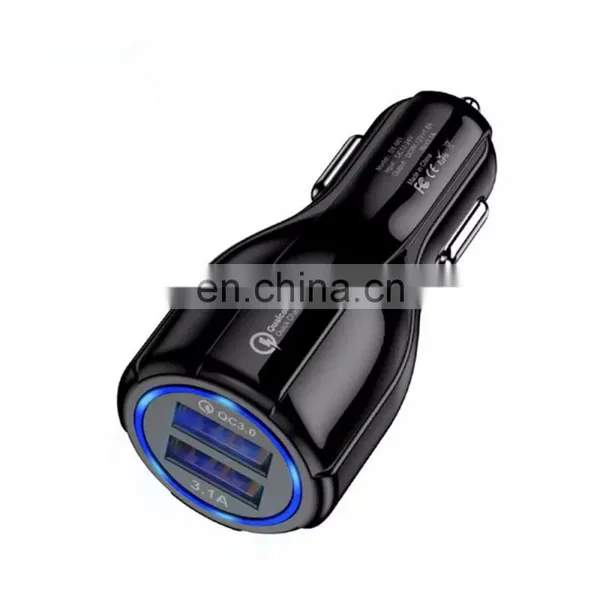 Wholesale 30W Quick Charge QC3.0 USB Adapter Dual 2 Port Universal Mobile Phone USB Fast Charging Car Charger for IPhone photo-3