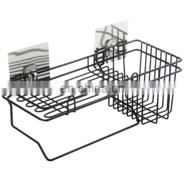 Kitchen Sink No Punching Wall Mounted Shelf Pool Sponge Rack Basket Bathroom Drain Storage Rack