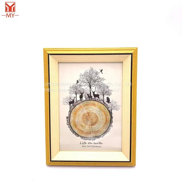 Hot Selling Eco Friendly Simple Stylish Yellow MDF Photo Frame Modern Gift Decor photo-2