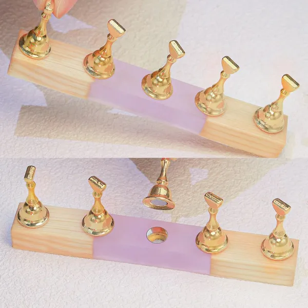 New INS Wind Armor Sheet Mud Clay Armor Wearing Tool Raw Wood Nail Practice Base Sheet Alloy Matte Gold Nail Holder