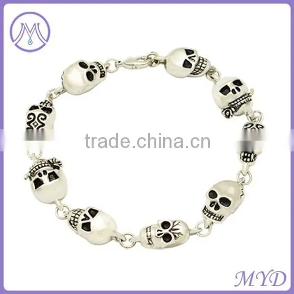 Fashion Stainelss Steel Skull Bracelet in Antique Silver Color photo-5