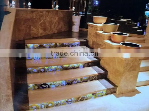 High Quality Polished Beige Marble Lobby Stair Steps photo-3