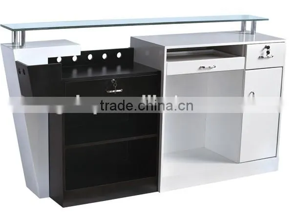 Black and White Elegant Classic Checkout Receiption Counter, Barber Salon Shop Equipment Supplies photo-2