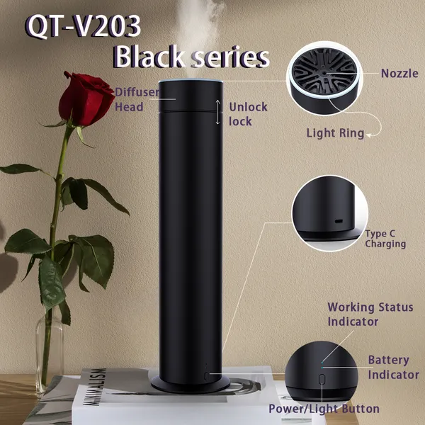 Stylish Minimalist Appearance Smart Bluetooth Air Freshener Long Life Battery Machine Family Rechargeable Aroma Diffuser photo-2