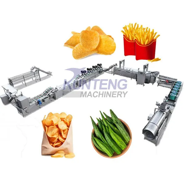 French Fries Potato Chips Frying Production Line Mechanical Fully Automatic Fried Production Line Puffed Food Frying Equipment EPC