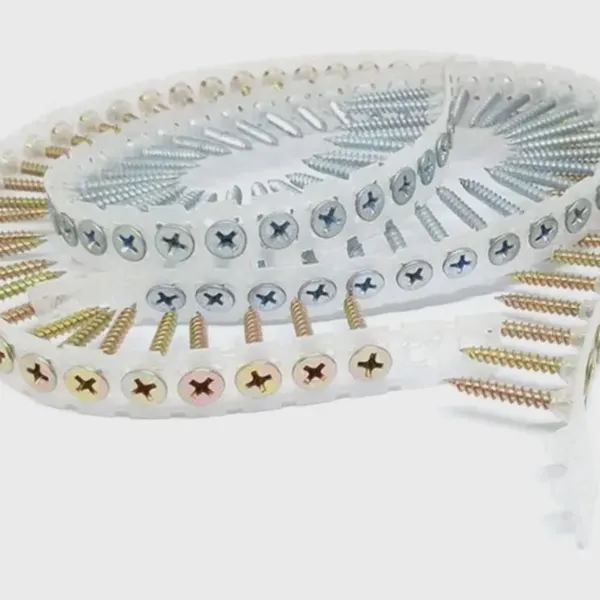 Collated Screws for Wood Framing: Coarse Thread Yellow Zinc, 25mm/35mm/40mm, High Hardness and Compatible With Major Guns, China Manufacturer